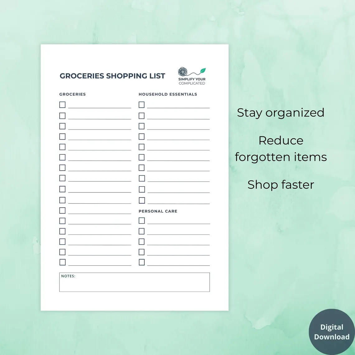 Minimal Daily Reset Planner